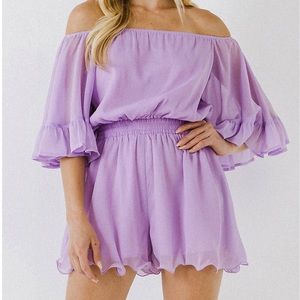 Express purple ruffled romper